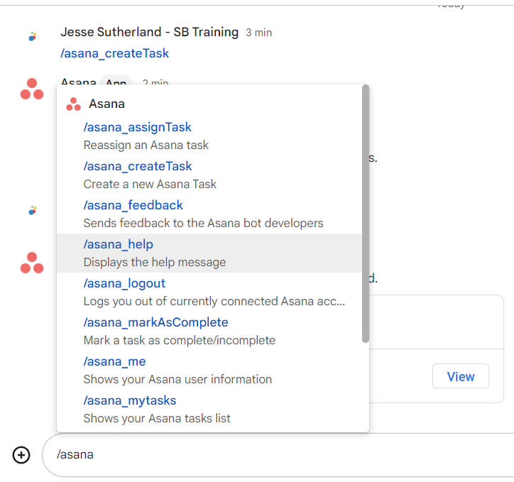 Asana-Task-Command-List