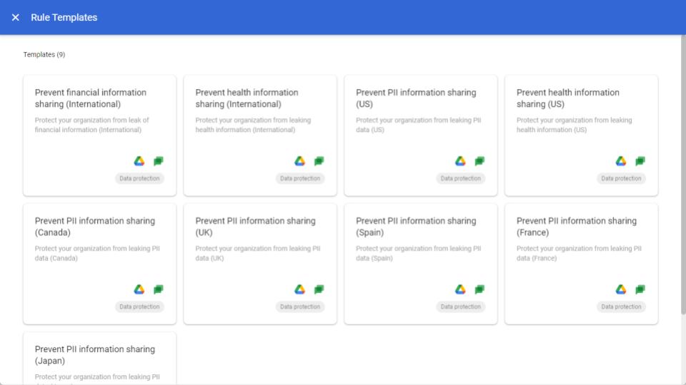 Chat DLP Rule Templates