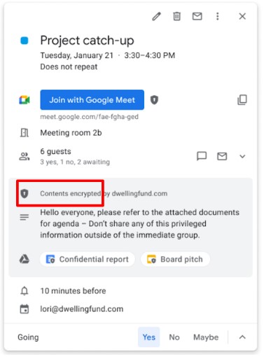 Client-Side Encryption for Google Calendar