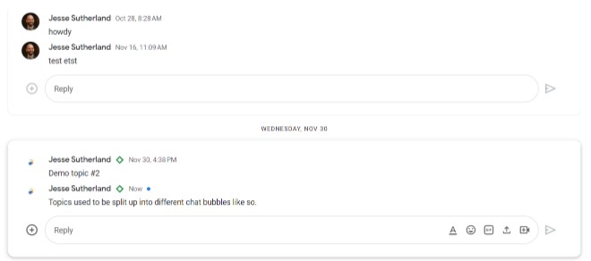 Google-Chat-conversation-by-topic