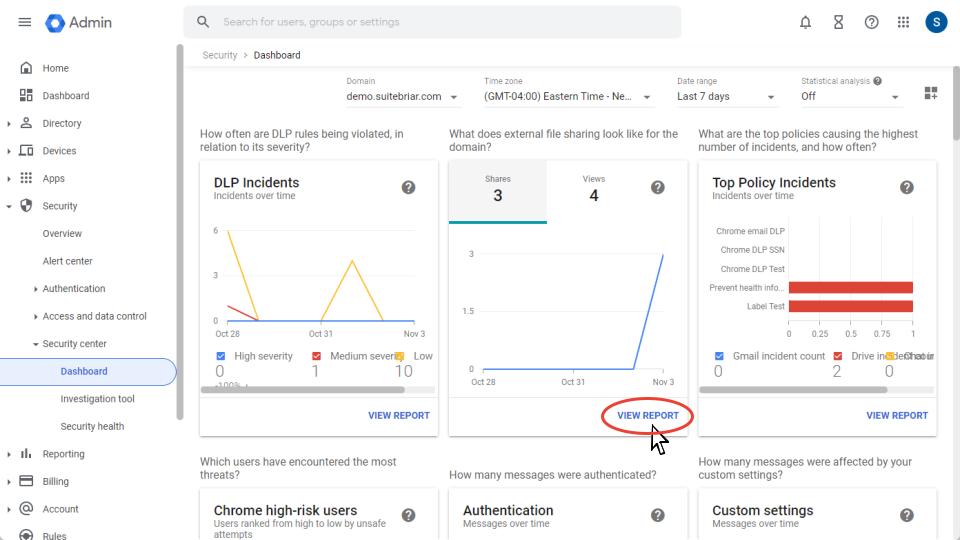 What is the security dashboard