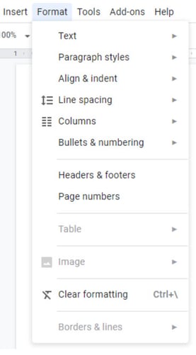 google-docs-format-menu